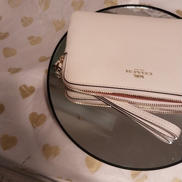 Coach Chalk Cross-Grain Leather Wristlet - Picture 6 of 12